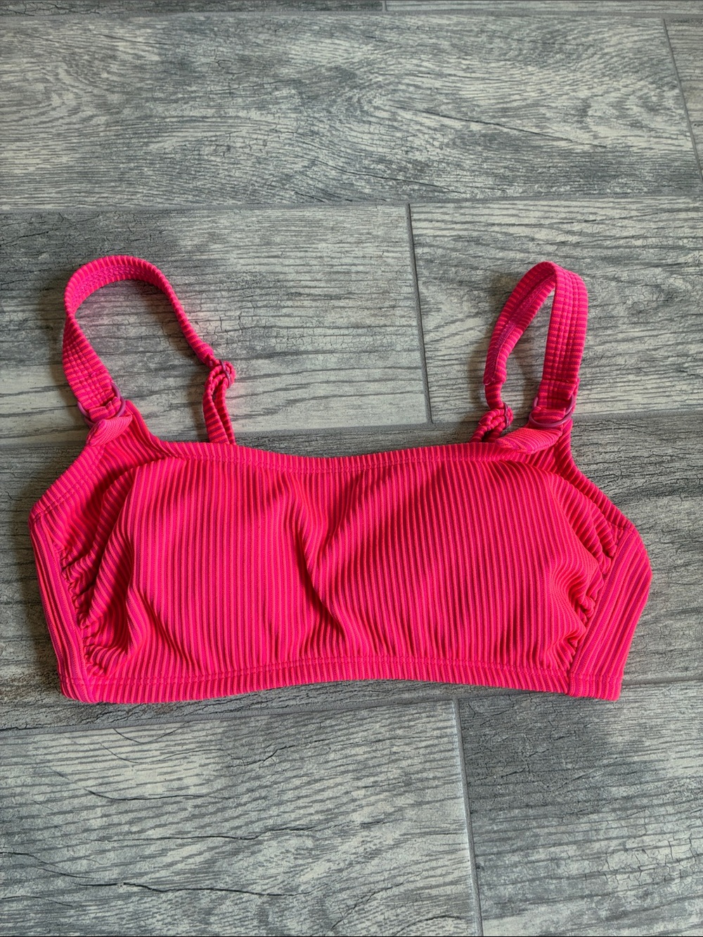 Xhilaration Pink Ribbed Bikini Top